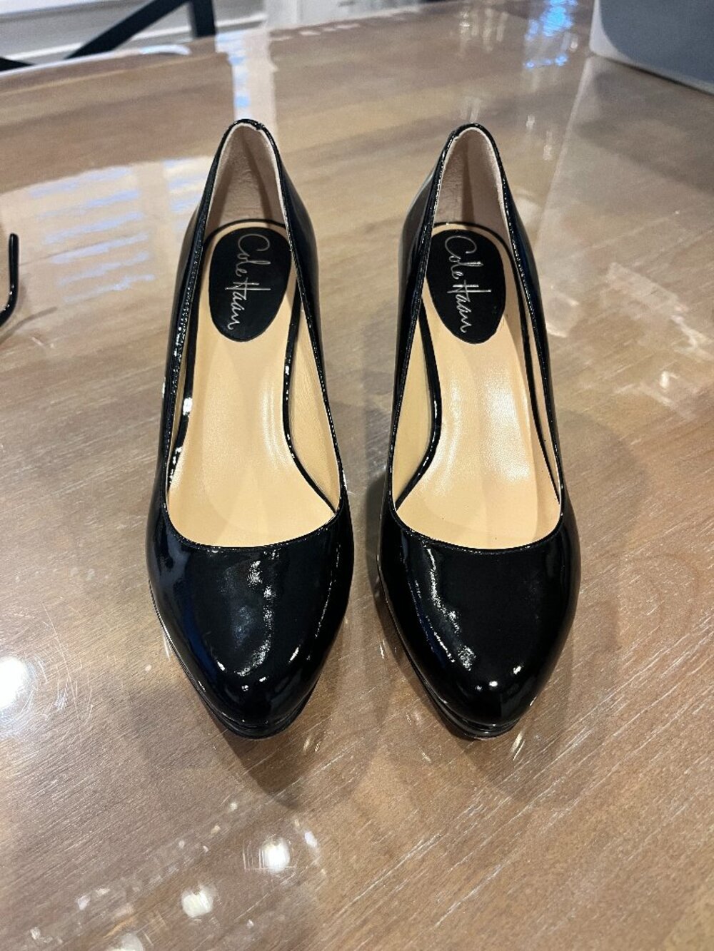 Cole Haan Patent Leather Platform Pumps Black Size 6.5B